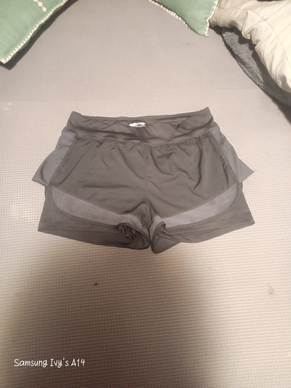 Women's Black Athletic Layered Running Shorts